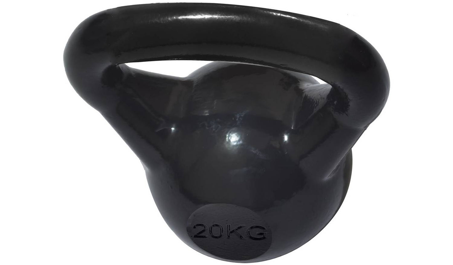 Pro Fitness Cast Iron 20kg Kettlebell - Black