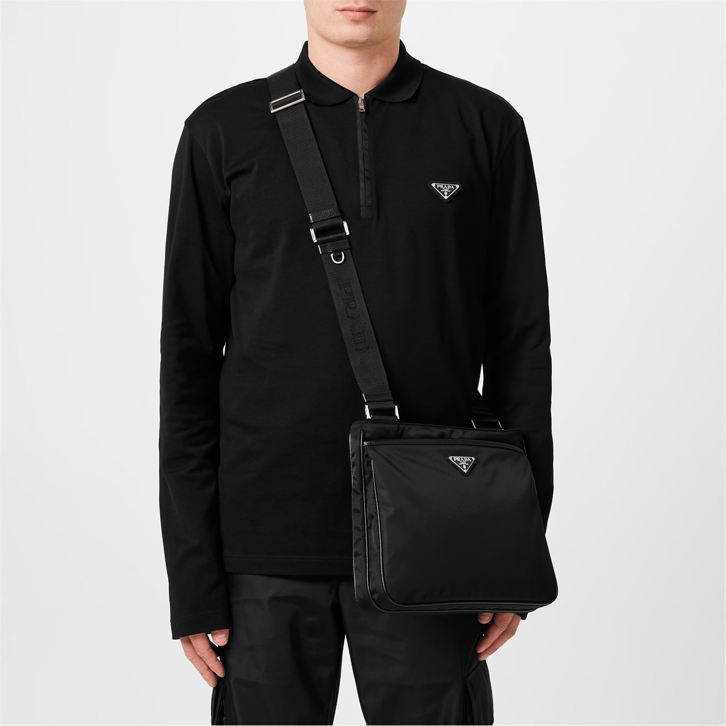 Nylon Messenger Shoulder Bag