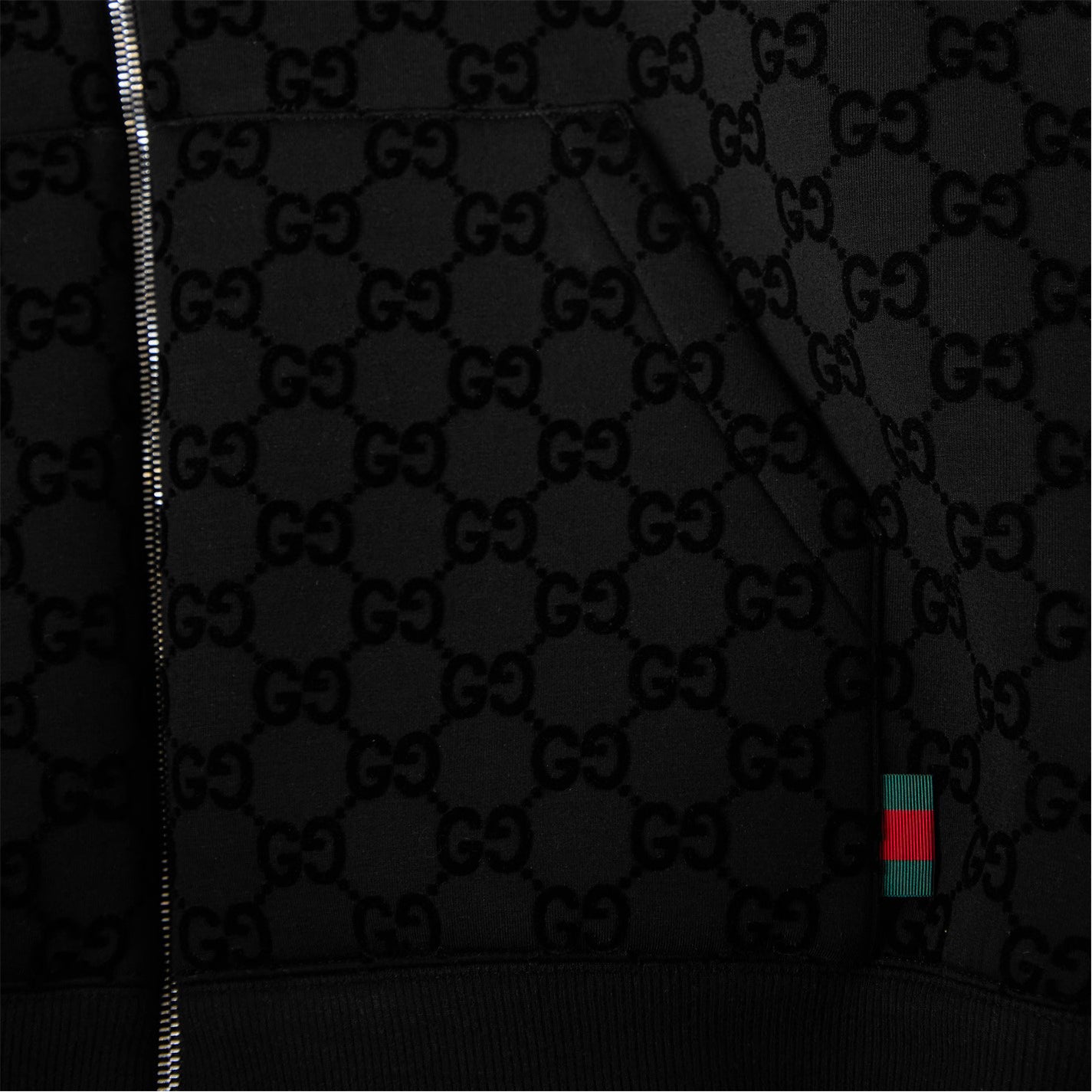 GUCCI Men's Flock Zip Hoodie