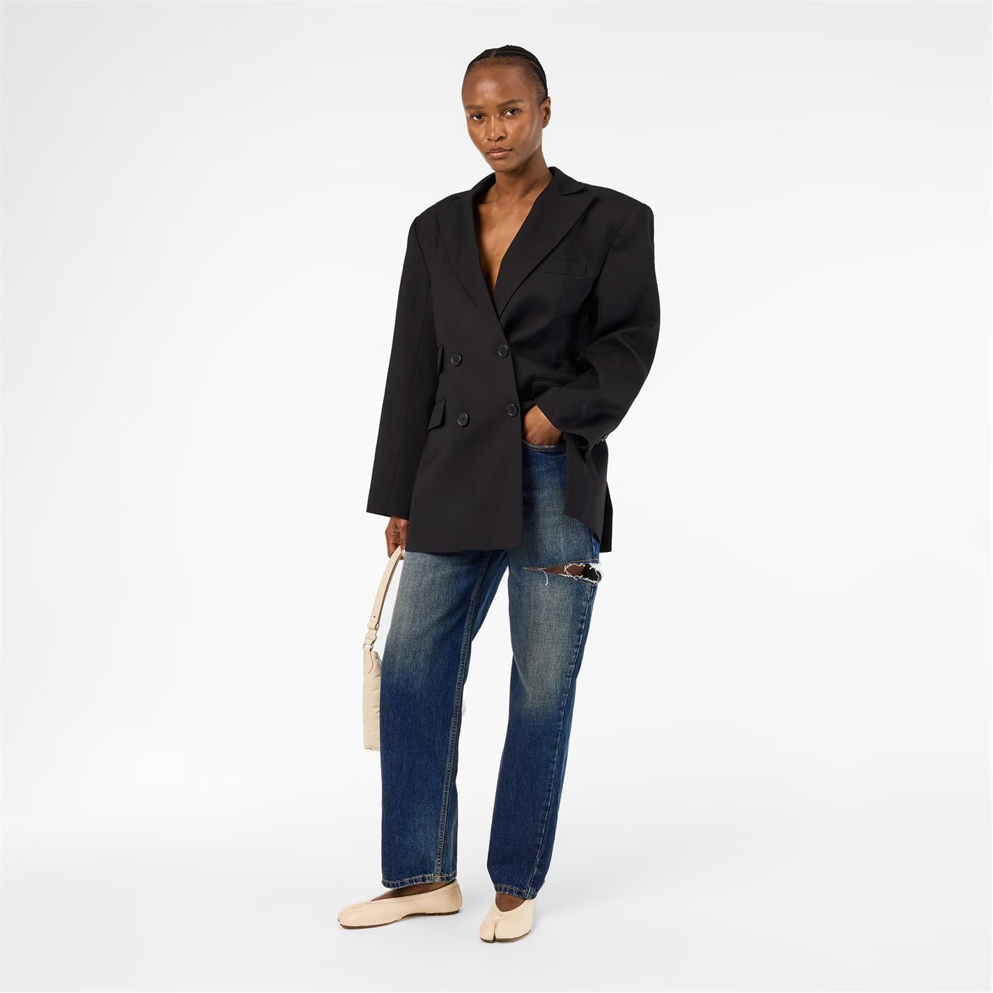 Denim Jeans With Slash Details