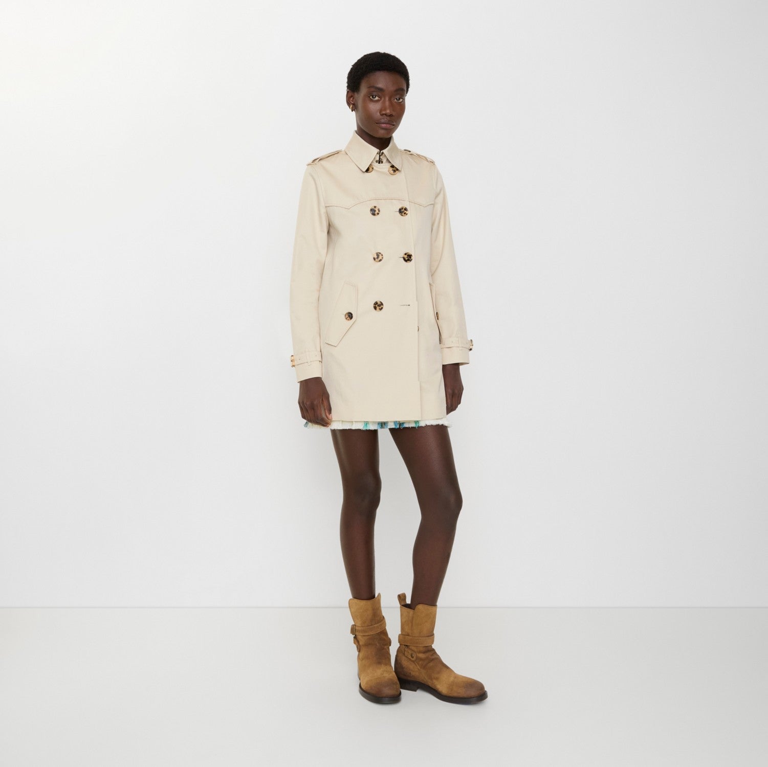 Short Summerside Gabardine Trench Coat