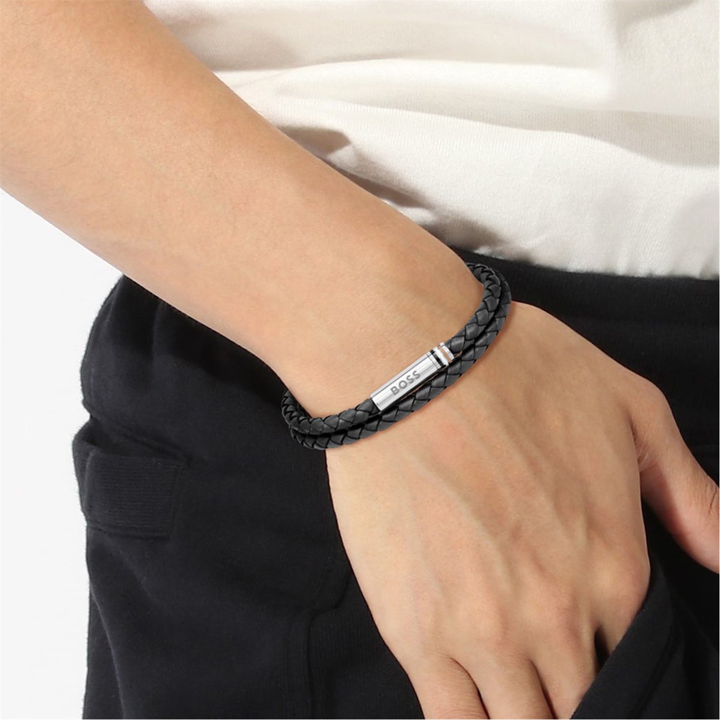 Men's Ares Double Wrap Leather Bracelet