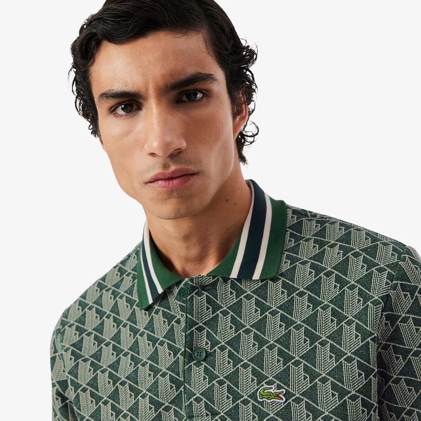 Classic Fit Monogram Jacquard Polo Shirt