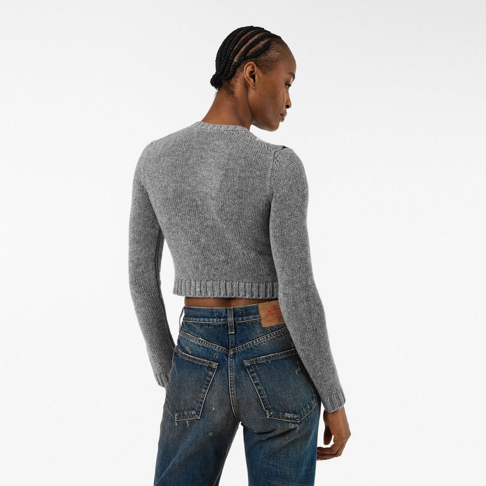 Prada Women's Argyle Fine Knit Cardigan
