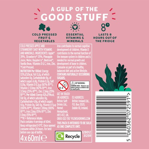 Plenish Kids Strawberry Shot Multipack