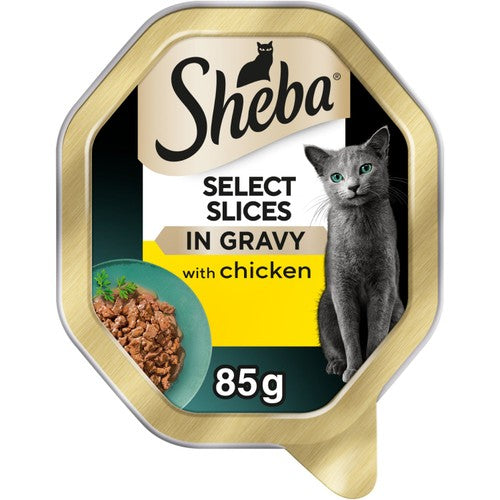 Sheba Select Slices Cat Food Tray with Chicken in Gravy