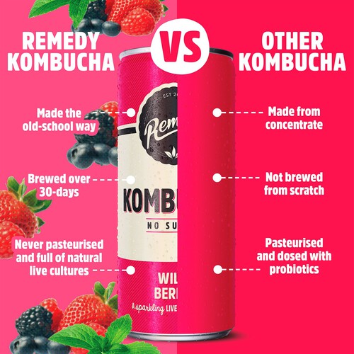 Remedy Kombucha Wild Berry Multipack