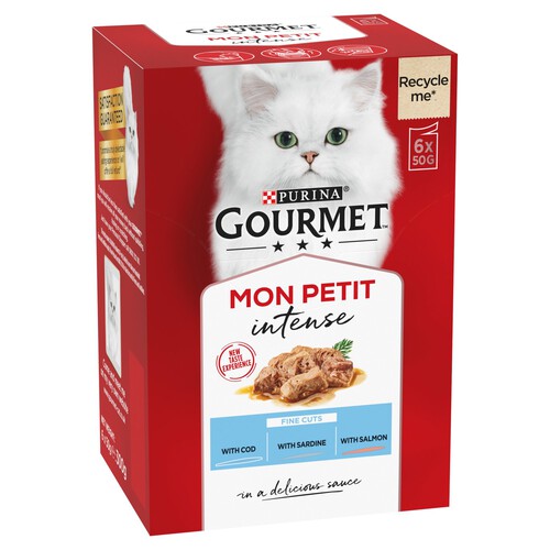 Gourmet Mon Petit Fish Variety Cod Sardine & Salmon Wet Cat Food