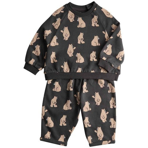 M&S Boys 2pc Bear Joggers Outfit, 18-24 M, Grey