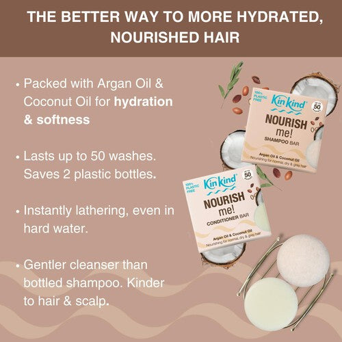 KinKind NOURISH me! Shampoo Bar With Argan Oil and Coconut Oil