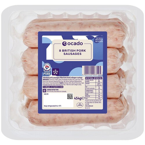 Ocado 8 British Pork Sausages