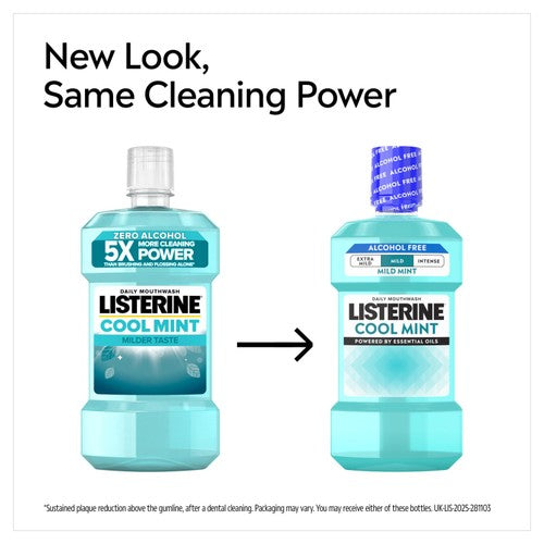 Listerine Essentials Milder Taste Cool Mint Mouthwash 500ml