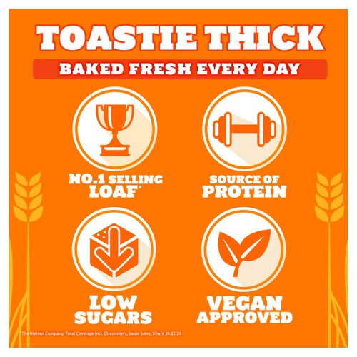 Warburtons Toastie Thick Sliced White Bread