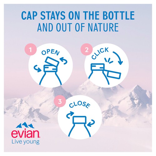 Evian Still Mineral Water Glass Bottle