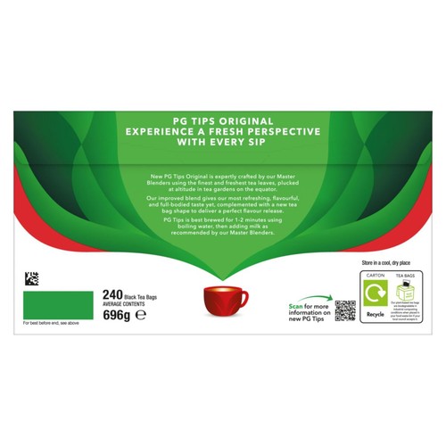 PG Tips 240 Black Tea Plant based biodegradable tea bags