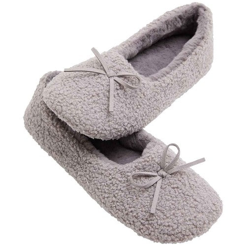 M&S Borg Ballet Slipper, Size 8, Light Grey