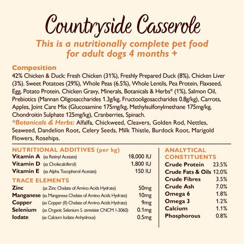 Lily's Kitchen Dog Chicken & Duck Countryside Casserole Adult Dry Food