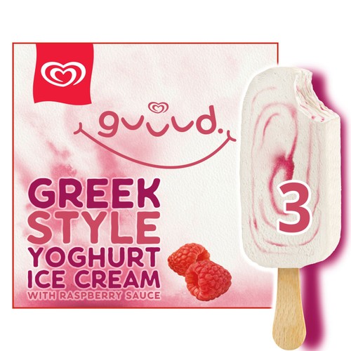Guuud Raspberry Greek Style Yoghurt Ice Cream Sticks