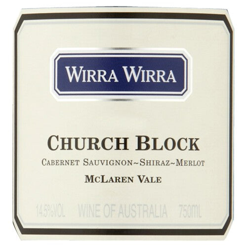 Wirra Wirra Church Block Mclaren Vale Cabernet Shiraz Merlot
