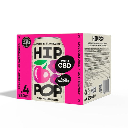 Hip Pop Cherry & Blackberry CBD Kombucha