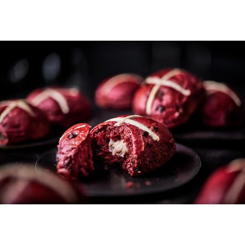 M&S 4 Red Velvet Hot Cross Buns