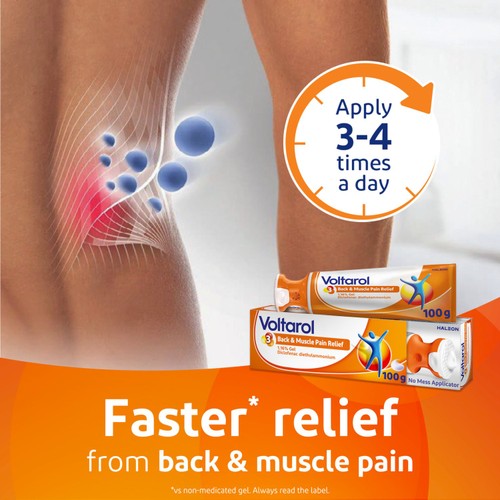 Voltarol Back & Muscle Pain Relief Gel 1.16% with No Mess Applicator