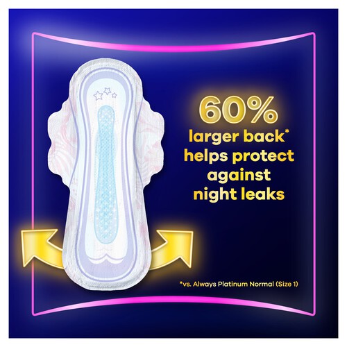 Always Platinum Secure Night Sanitary Towels Wings Size 4