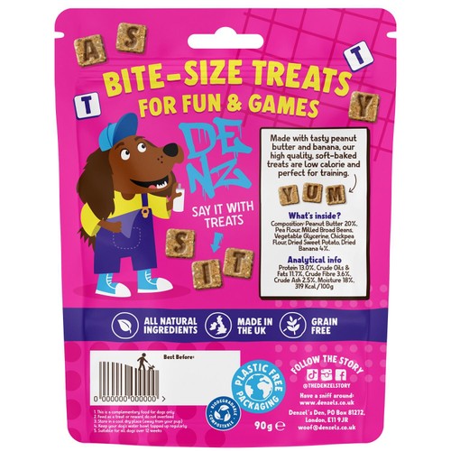 Denzel's Letters Peanut Butter & Banana Dog Treats