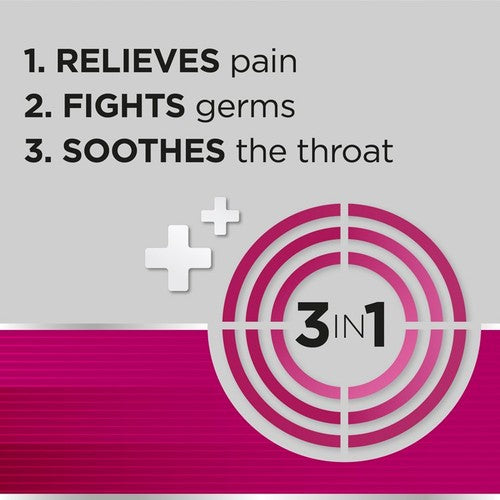 Strepsils Extra Medicated Sore Throat Lozenges Triple Action Cherry