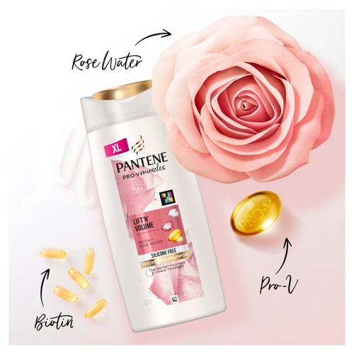 Pantene Lift & Volume Shampoo, Biotin & Rose Water