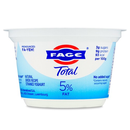 Fage Total 5% Fat Natural Greek Recipe Strained Yoghurt