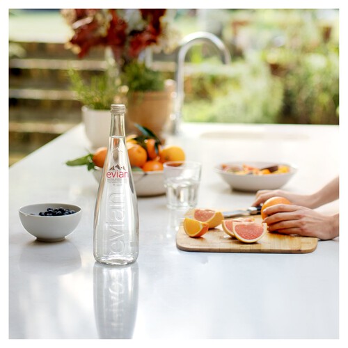 Evian Still Mineral Water Glass Bottle