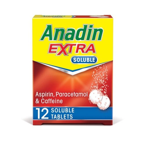 Anadin Extra Soluble Aspirin, Paracetamol, & Caffeine Tablets, 12s
