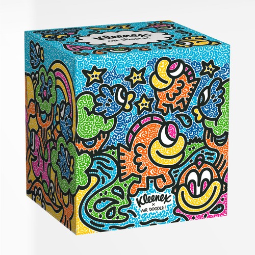 Kleenex Tissues Mr Doodle Design Cube Limited Edition