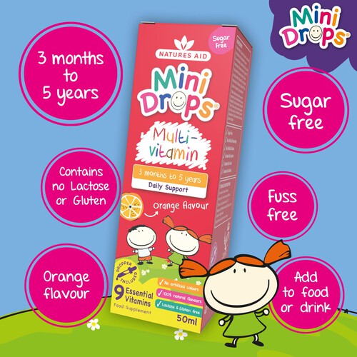 Natures Aid Mini Drops Multivitamin for Infants & Children