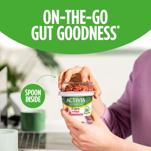 Activia Raspberry Chia Muesli Low Fat Gut Health Yoghurt Breakfast Pot