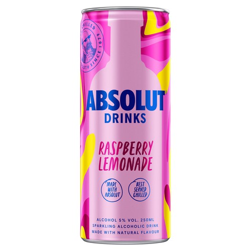 Absolut Raspberry Lemonade Sparkling Cocktail Pre-Mixed Can ...