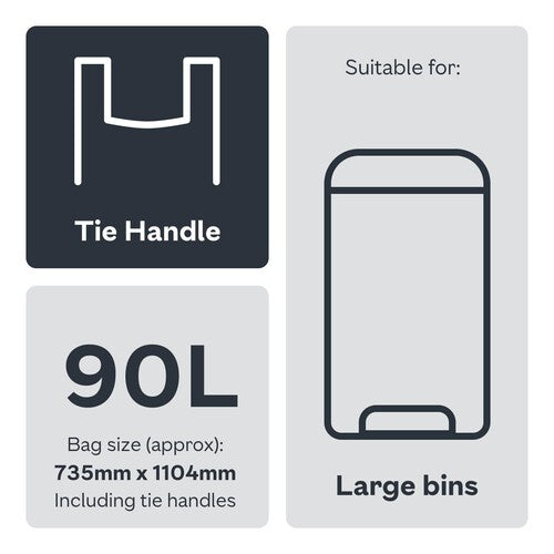 Ocado Large Black Tie Handle Refuse Sacks