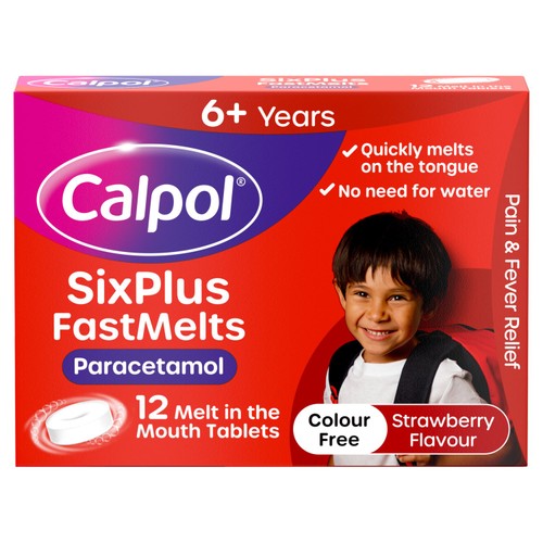 Calpol SixPlus Fastmelts Tablets Strawberry 6+ Years