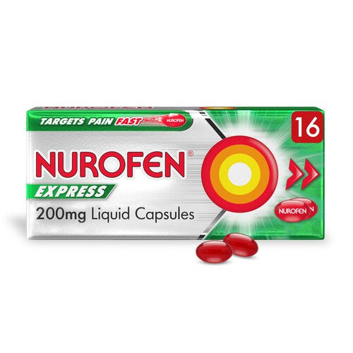 Nurofen Express Pain Relief Ibuprofen 200mg Liquid Caps