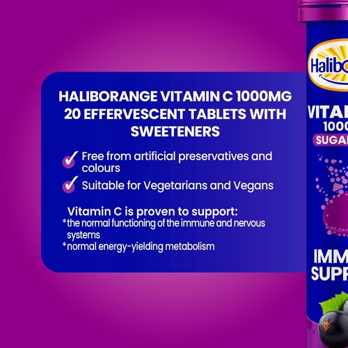 Haliborange Vitamin C Blackcurrant Effervescent Tablets 1000mg 12yrs+