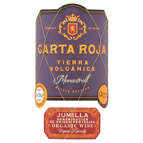 Carta Roja Volcanica Organic Monastrell