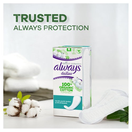 Always Dailies Organic Cotton Protection Normal Panty Liners