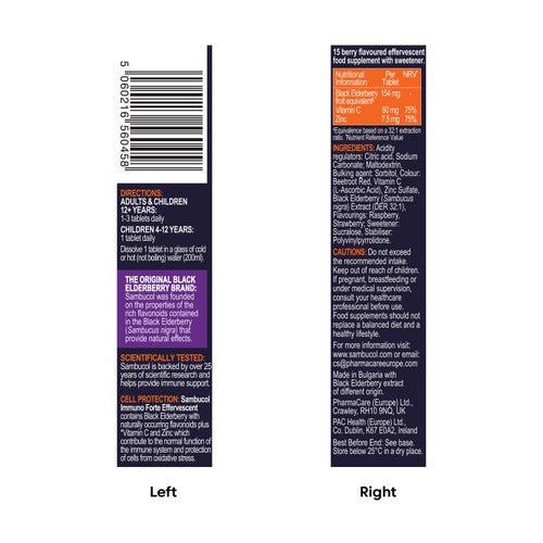 Sambucol Vitamin C & Zinc Effervescent Tablets