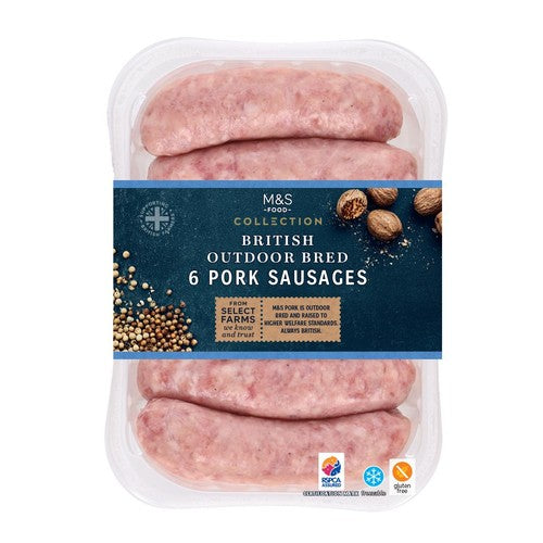 M&S Collection British 6 Pork Sausages