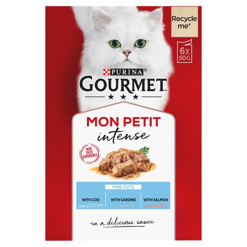 Gourmet Mon Petit Fish Variety Cod Sardine & Salmon Wet Cat Food
