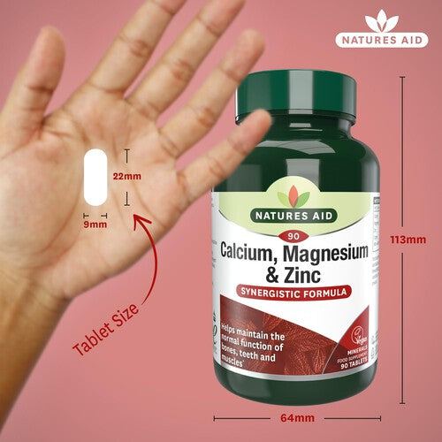 Natures Aid Calcium, Magnesium & Zinc Supplement Tablets