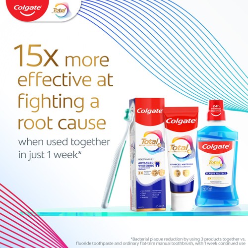 Colgate Total Active Prevention + Advanced Teeth Whitening Toothpaste 75ml
