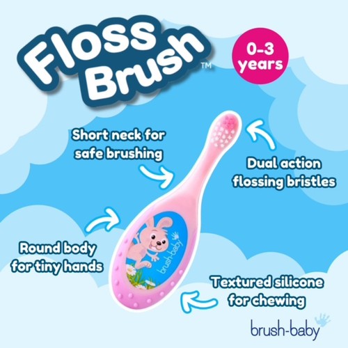 Brush-Baby Flossbrush 0-3 Years Double Pack