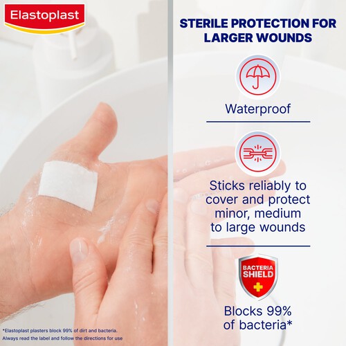 Elastoplast Waterproof Wound Pad Dressing XL